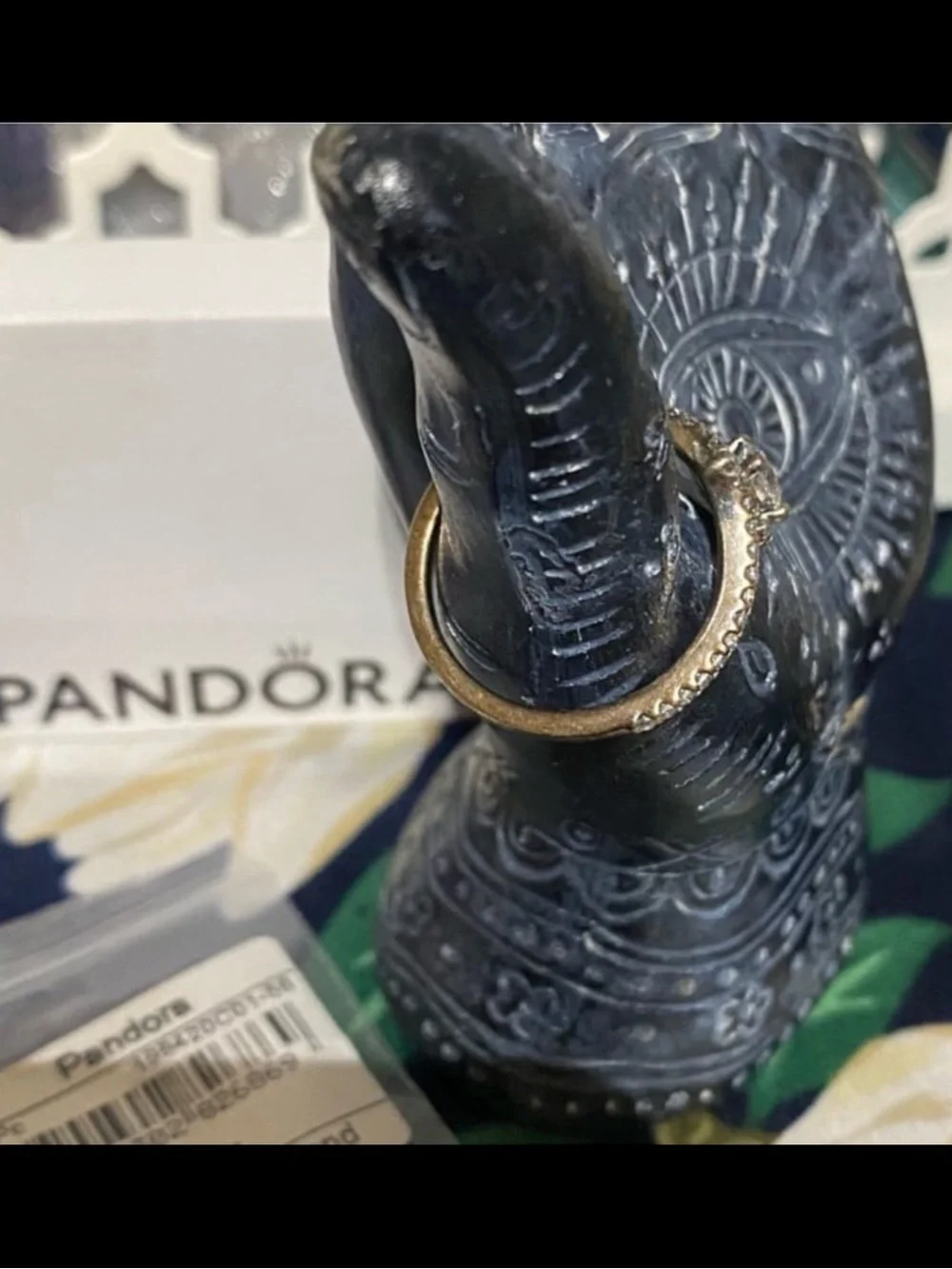 PANDORA SQUARE DIAMOND SPARKLE WISHBONE RING - Picture 4 of 8